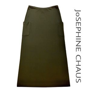Josephine Chaus Utility Skirt, Elastic Waist Light Stretch, Army Green, Sz M NWT